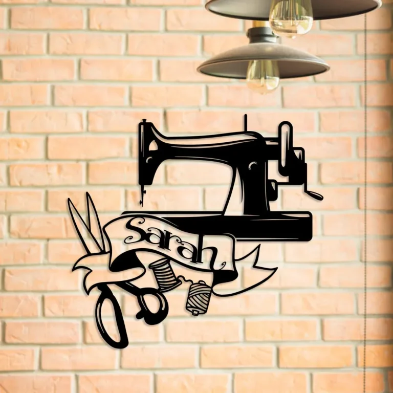 Personalized Sewing Machine Metal Sign, Custom Quilting, Seamstress