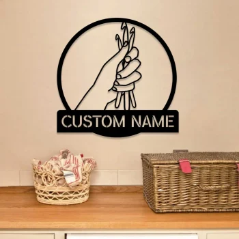 Personalized Crochet Knitting Metal Sign, Wedding, Anniversary Gift For Her, Mother, Grandma