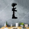 Never Forget Battlefeild Cross Veteran Metal Sign, Gift For Vet