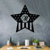 Personalized American Flag Star Veteran Metal Sign