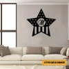 Personalized American Flag Star Veteran Metal Sign