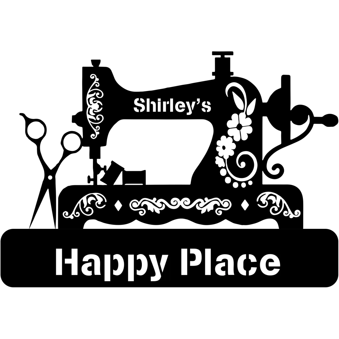 1620485895844.webp Personalized Sewing Machine Happy Place Metal Sign Art, Cut Metal Sign, Metal Wall Art, Metal House Sign