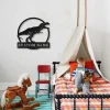 Personalized Dinosaur Metal Wall Decor, Cut Metal Sign, Metal Wall Art, Metal House Sign