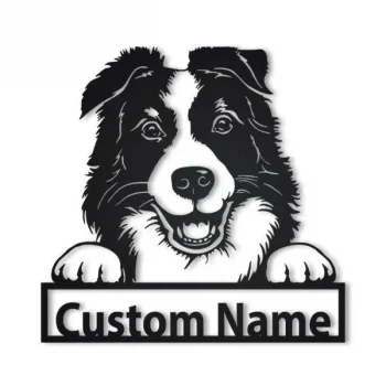 Border Collie Personalized Metal Wall Decor, Cut Metal Sign, Metal Wall Art, Metal House Sign