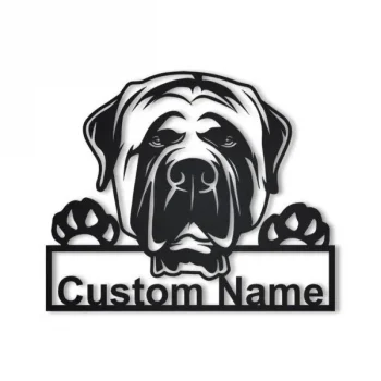 English Mastiff Dog Personalized Metal Wall Decor, Cut Metal Sign, Metal Wall Art, Metal House Sign