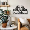 Golden Retriever Personalized Metal Wall Decor Ii, Cut Metal Sign, Metal Wall Art, Metal House Sign