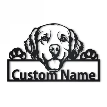 Golden Retriever Personalized Metal Wall Decor Ii, Cut Metal Sign, Metal Wall Art, Metal House Sign