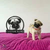 Personalized Pug Monogram Metal Wall Decor, Cut Metal Sign, Metal Wall Art, Metal House Sign