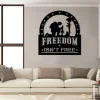 Freedom Isn't Free Kneeling Soldier Veteran Metal Sign