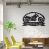 Motorcycle Monogram Personalized Metal Wall Decor, Cut Metal Sign, Metal Wall Art, Metal House Sign