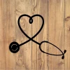 Stethoscope Heart - Nurse/doctor/emt Signs, Cut Metal Sign, Metal Wall Art, Metal House Sign