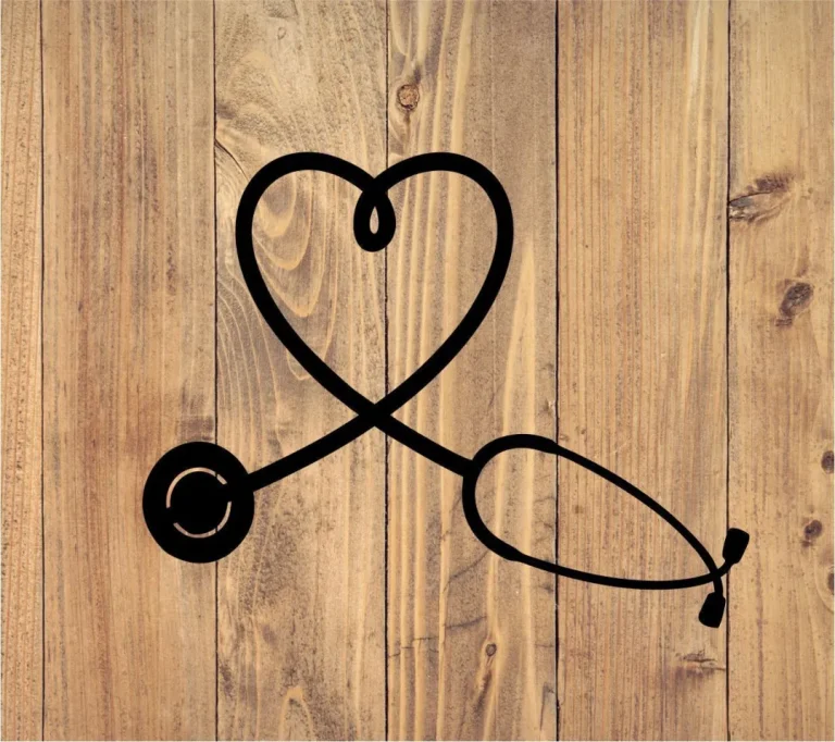 Stethoscope Heart - Nurse/doctor/emt Signs, Cut Metal Sign, Metal Wall Art, Metal House Sign