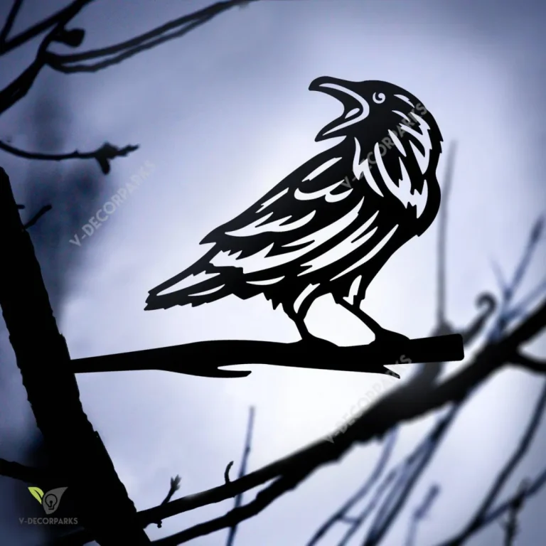 Raven Metal Art, Garden Signs, Cut Metal Sign, Metal Wall Art, Metal House Sign