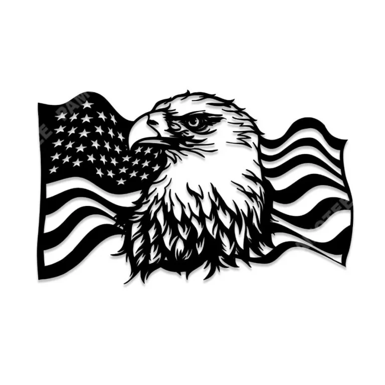 Bald Eagle American Flag Veteran Metal Sign, Wall Decor