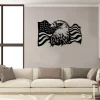 Bald Eagle American Flag Veteran Metal Sign, Wall Decor