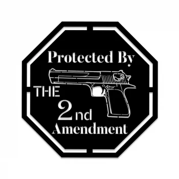 Protected By The 2nd Amendment Gun Veteran Metal Sign