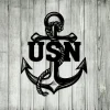 Usn Us Navy Anchor Veteran Metal Wall Decoration