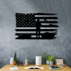 Soldier Tank Helicopter American Flag Veteran Metal Art, Patriot Day Gift