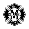 Custom Family Name Date Firefighter Logo Metal Art