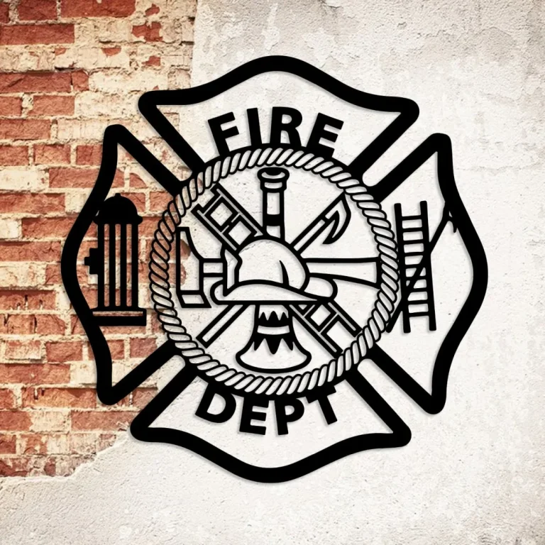 Fire Dept Firefighter Metal Wall Decor, First Responder Gift