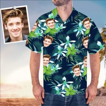 Custom Face Shirt, Custom Face Hawaiian Shirt For Custom Face Lovers, Hawaii Shirt Men, Aloha Shirt, Tropical Sleeve Summer All Size