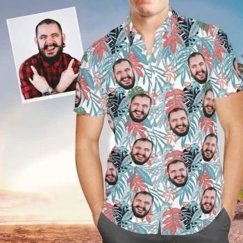 Custom Face Hawaiian Shirt, Perfect Custom Face Clothing, Hawaii Shirt Men, Aloha Shirt, Tropical Sleeve Summer All Size