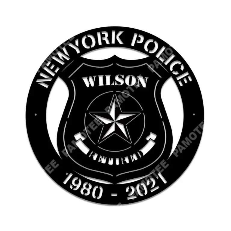 Custom Newyork Police Sheriff Metal Wall Decor, Father's Day Gift