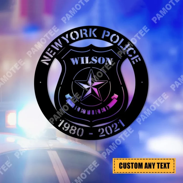 Custom Newyork Police Sheriff Metal Wall Decor, Father's Day Gift