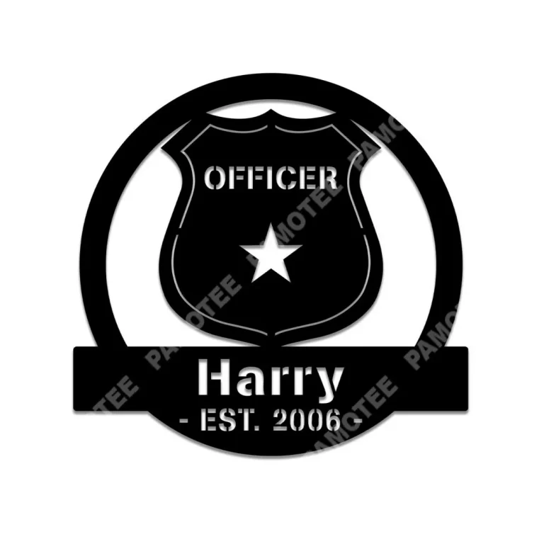 Police Badge Wall Art, Custom Metal Sign For Officer