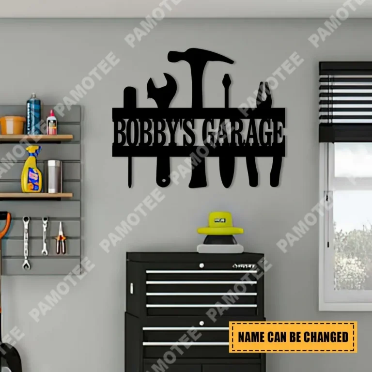 Personalized Garage Tools Steel Art, Custom Workshop Gift