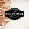 Custom Name And Established Date Metal Art, Car Garage Decoration