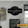 Custom Name And Established Date Metal Art, Car Garage Decoration