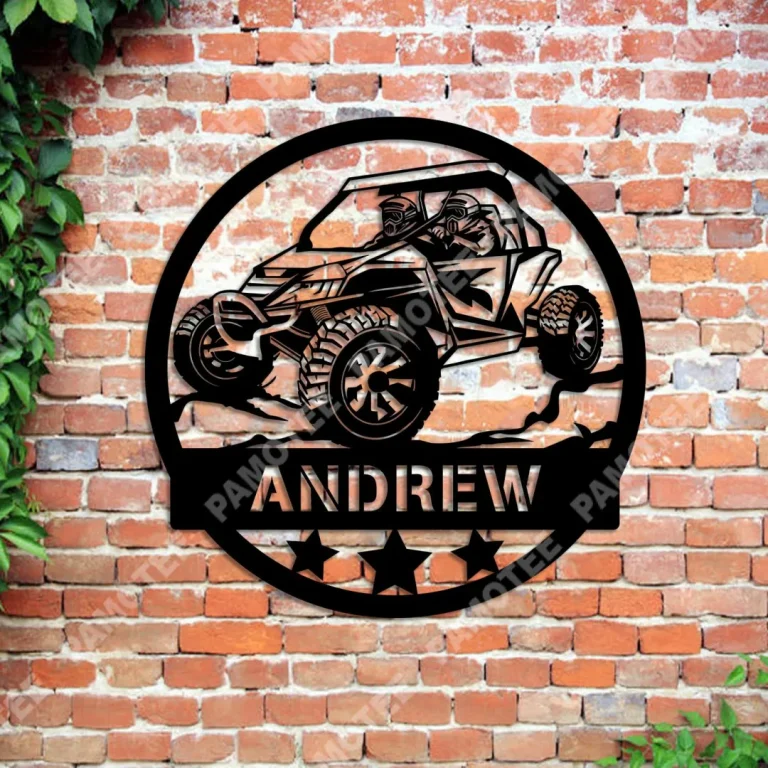 Customized Name Atv Metal Wall Decor, Steel Art, Gift For Dad