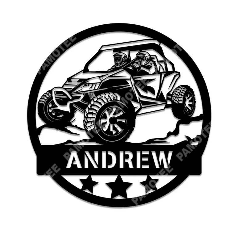 Customized Name Atv Metal Wall Decor, Steel Art, Gift For Dad
