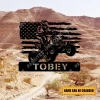 Personalized Atv Driver With American Flag Metal Sign, Man Cave Plaque, Father's Day Gift