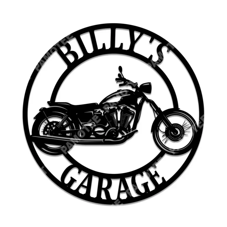 Custom Motorcycle Garage Metal Art, Workshop Steel Wall Decor