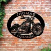 Customized Name Biker Garage Metal Wall Art, Motocycle Plaque, Gift For Father