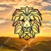 Geometric Lion Metal Art, Wildlife Housewarming Decoration