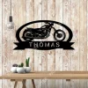 Personalized Your Name Motorcycle Metal Wall Art, Garage Metal Sign For Biking Lovers