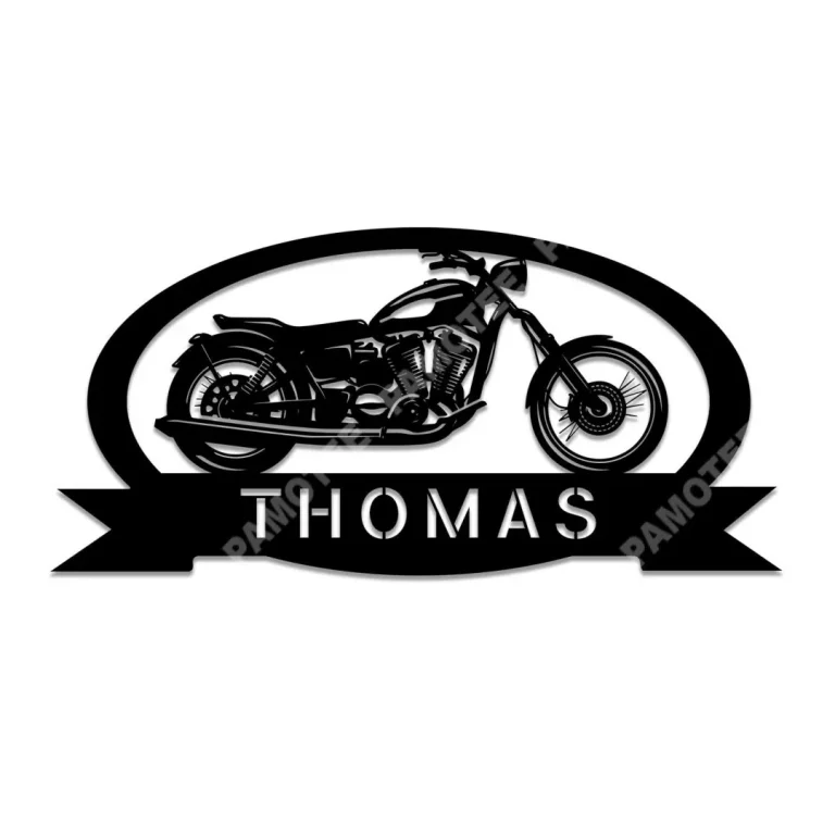 Personalized Your Name Motorcycle Metal Wall Art, Garage Metal Sign For Biking Lovers