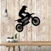 Personalized Name And Number Biking Man Metal Art, Steel Wall Hanging For Bikers