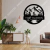 Custom Cycling On Mountain And Forrest Metal Sign, Mountain Cyclist Home Decor