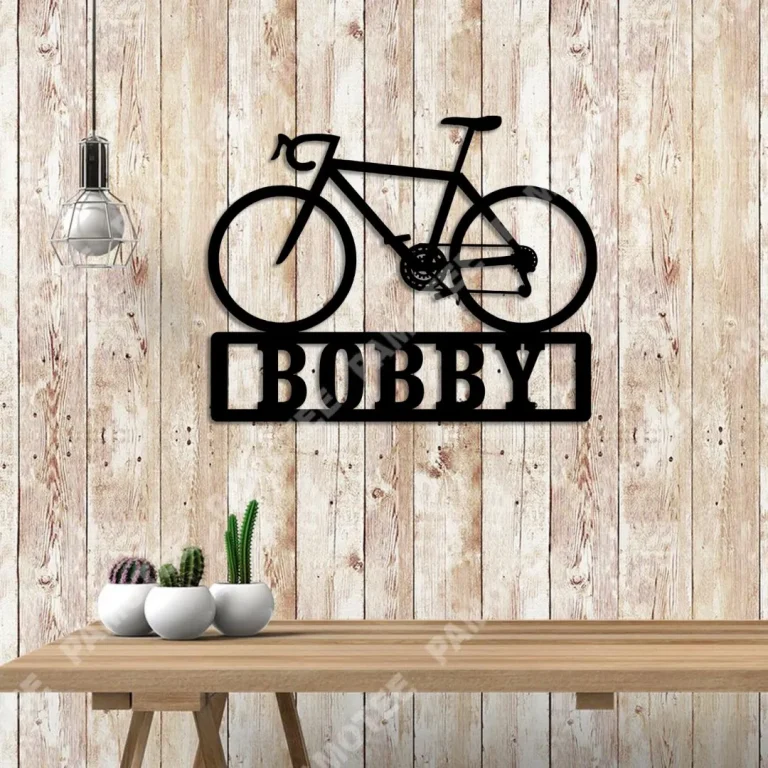 Personalized Name Bike Metal Art, Fahrrad Wall Decoration