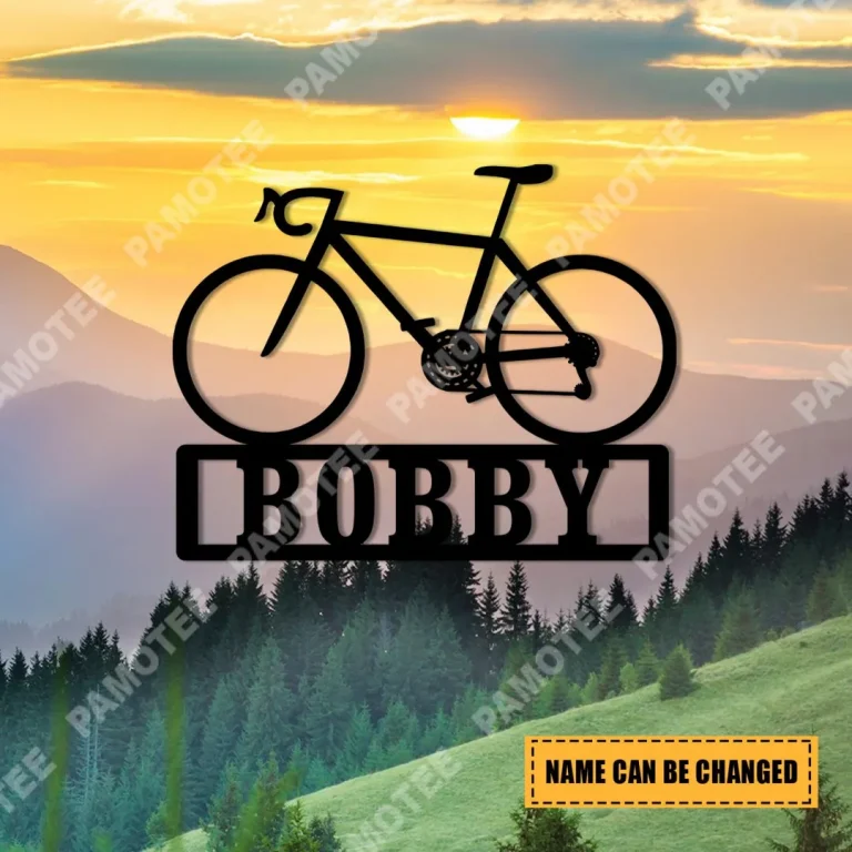 Personalized Name Bike Metal Art, Fahrrad Wall Decoration