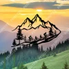 Husband, Wife And Two Children Cycling Mountain Steel Wall Art, Metal Sign For Cycling Lovers