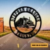 Customized Eighteen Wheeler Metal Art, Gift For Trucker
