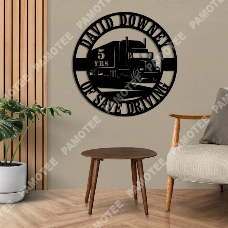 Custom Name And Years Truck Driver Metal Wall Art, Home Decoration Gift