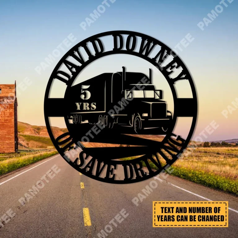 Custom Name And Years Truck Driver Metal Wall Art, Home Decoration Gift