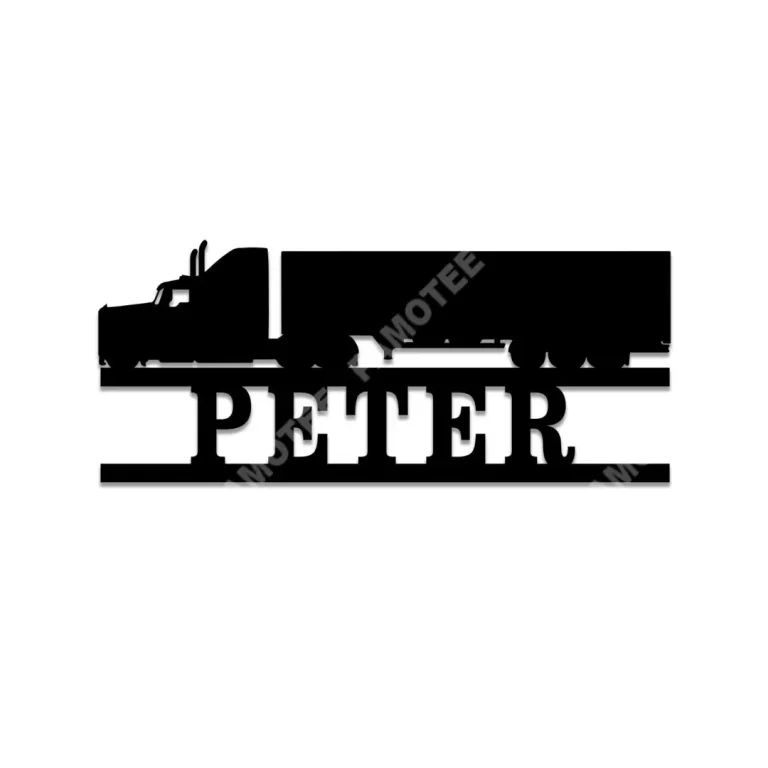 Personalized Big Rig Metal Sign, Home Wall Hanging For Trucker