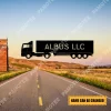 Custom Name Trucking Llc Metal Sign, Truck Driver Steel Plaque